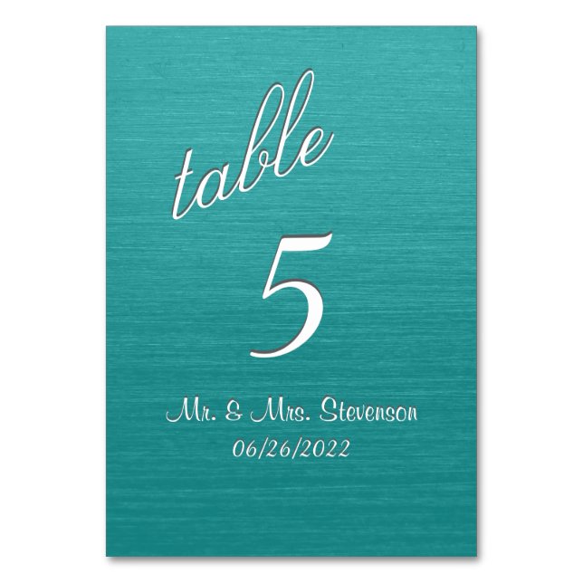 Teal Table Number (Front)