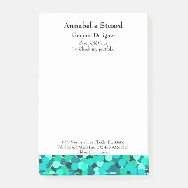Teal template post-it notes (Front)