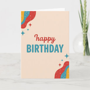 Teal Text Birthday Card