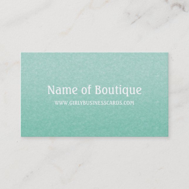 Teal Textured Boutique Design Business Card (Front)