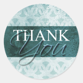 Teal Thank You Envelope Label Seal Stickers