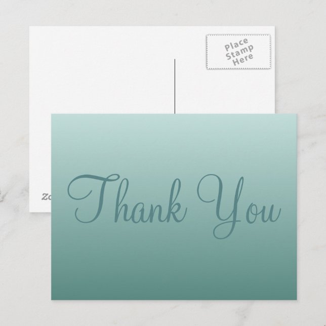 Teal Thank You Postcards (Front/Back)