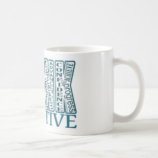 Teal Think Positive Mug