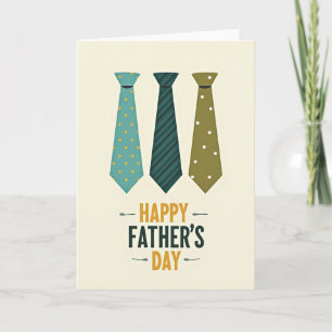Teal Ties Sweet Fathers Day Card
