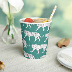 Teal Tiger Paper Cups