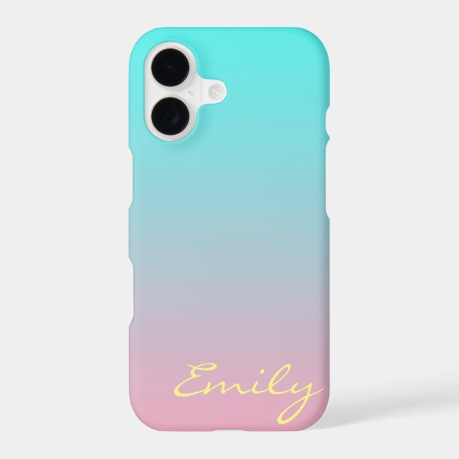 Teal to Pink Simple Gradient Blended Background (Back)
