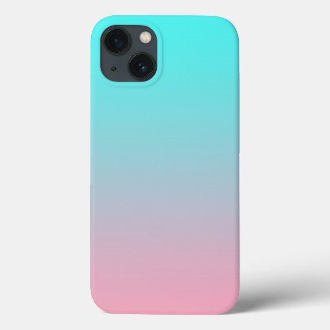 Teal to Pink Simple Gradient Blended Background Case-Mate iPhone Case (Back)
