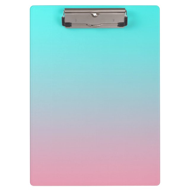 Teal to Pink Simple Gradient Blended Background Clipboard (Front)