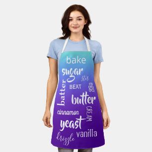 Teal to Purple Baking Words Apron