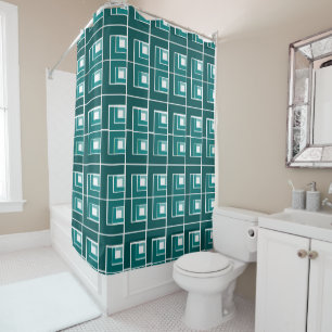 Teal Topsy Turvy Shower Curtain