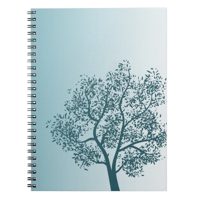 Teal Tree Spiral Notebook (Front)