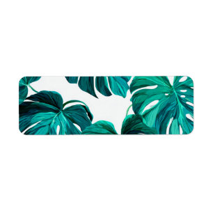 Teal Tropical Monstera Leaf Seamless Pattern Art