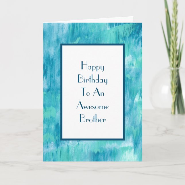 Teal Turquoise Abstract Card (Front)