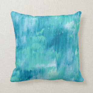 Teal Turquoise Abstract Cushion