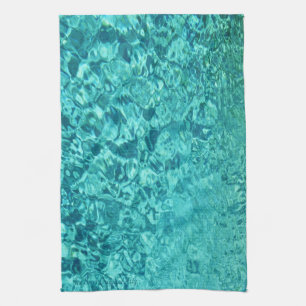 Teal Turquoise Abstract Tea Towel
