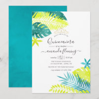 Teal - Turquoise and Lemon Tropical Quinceañera