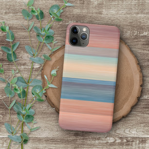 Teal Turquoise Blue Orange Watercolor Stripes Case-Mate iPhone Case