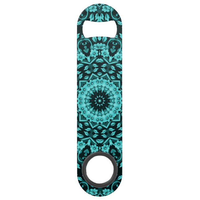 Teal Turquoise Floral Mandala (Front)