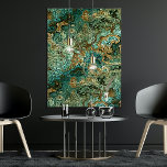 Teal Turquoise Gold Brown Minerals Marble Pattern Poster<br><div class="desc">Beautiful contemporary aqua turquoise,  teal and gold brown minerals marble pattern. Ornate,  funky,  modern and whimsical hipster design for the artistic or artsy hip trend setter,  vintage retro art style or abstract graphic digital geometric motif designer.</div>