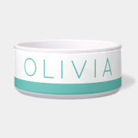 Teal Turquoise Modern Minimalist Personalised Pet