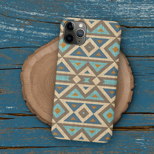 Teal Turquoise Orange Brown American Indian Art