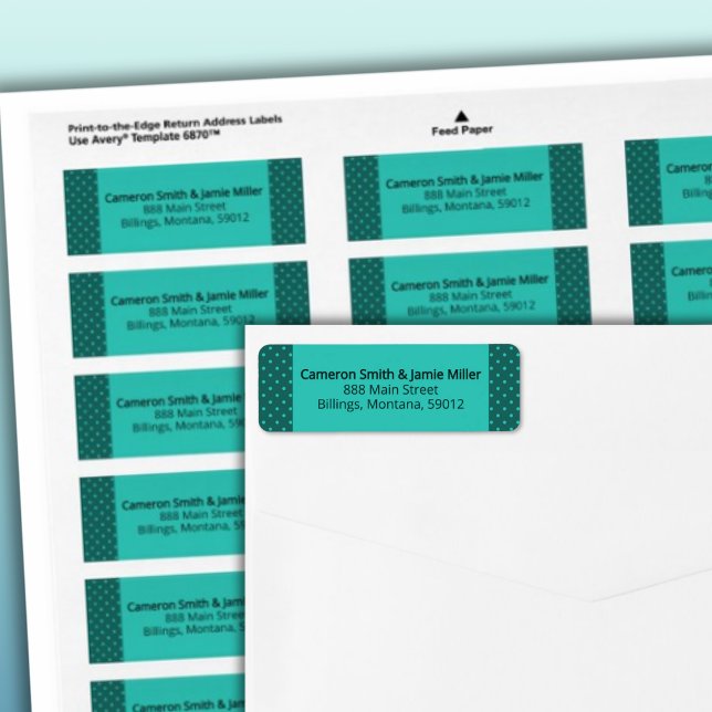 Teal Turquoise Polka Dots Return Address (Teal Turquoise Polka Dots Return Address Label)