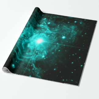 Teal Turquoise Star Wrapping Paper