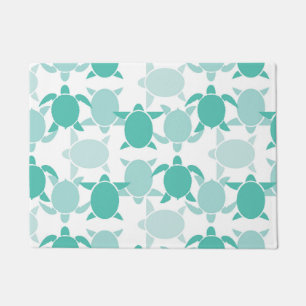 Teal Turtle Pattern Doormat