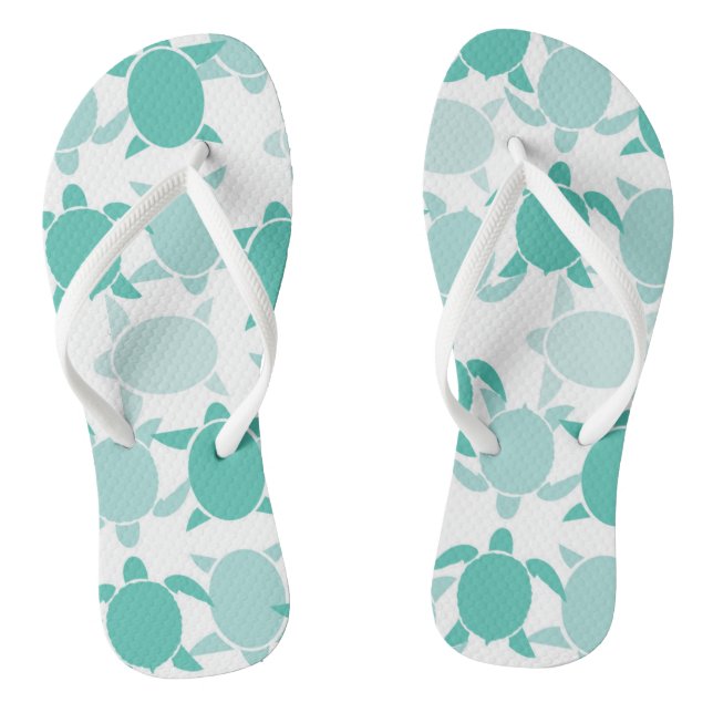 Teal Turtle Pattern Jandals (Footbed)