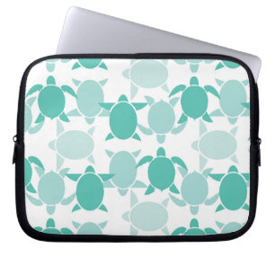 Teal Turtle Pattern Laptop Sleeve