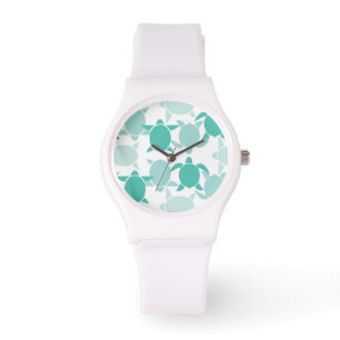 Teal Turtle Pattern Watch