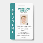 Teal Vertical Stripe Homeschool Student ID Badge
