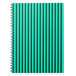 Teal Vertical stripes pattern Notebook