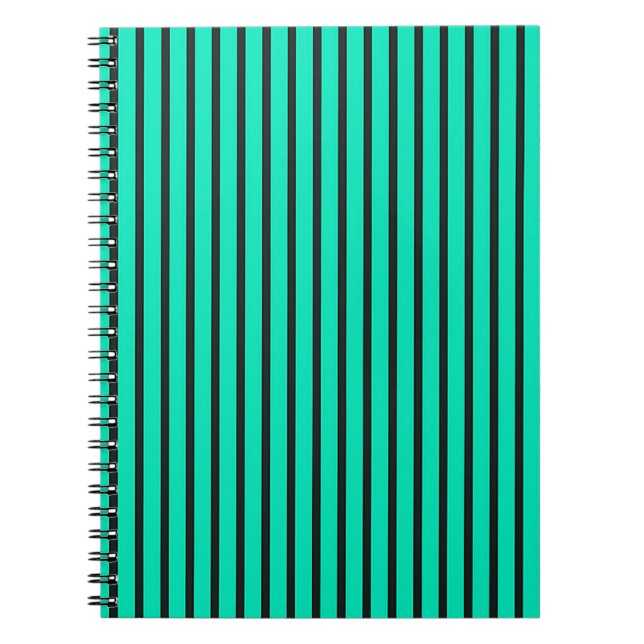 Teal Vertical stripes pattern Notebook (Front)