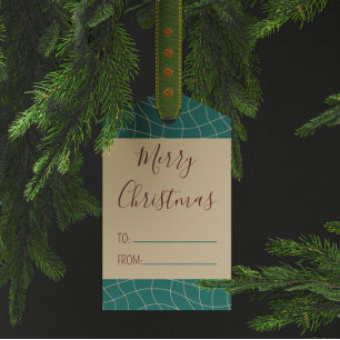 Teal Vintage Cosy Elegant Warm Christmas  Gift Tags