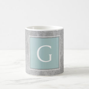 Teal Vintage Damask Monogram Mug