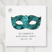 Teal Vintage Masquerade Mask and Damask