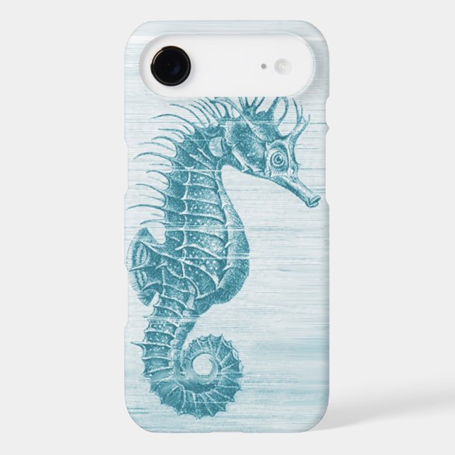 teal vintage seahorse Case-Mate iPhone case (Back)