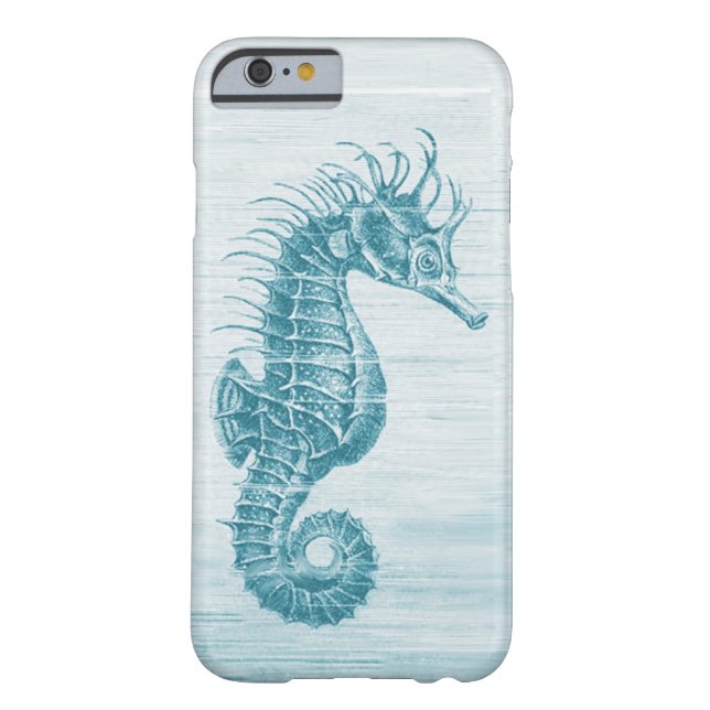 teal vintage seahorse iPhone 6 case (Back)