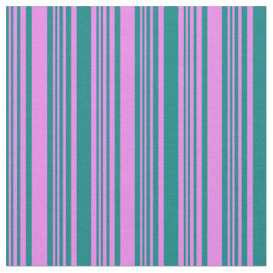 Teal & Violet Coloured Lines/Stripes Pattern Fabric