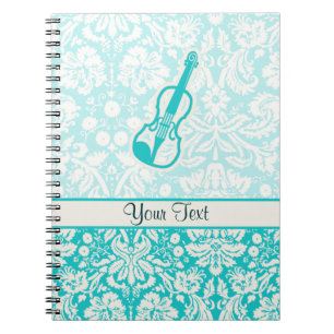 Teal Violin Spiral Notebook