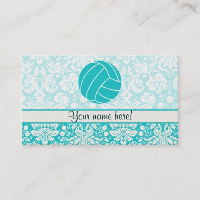 Teal Volleyball Business Card (Front)