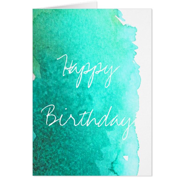 Teal watercolor cute arty creative birthday (Front)