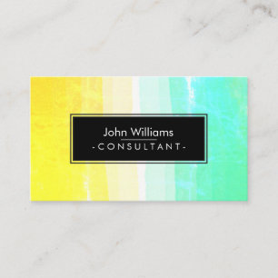 Teal Watercolor Modern Abstract Painted Beach Art Business Card