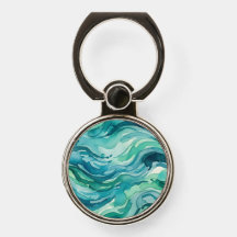 Teal Watercolor Ocean Waves