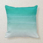 Teal Watercolor Ombre 16"x16" Pillow<br><div class="desc">Watercolor style vector design in teal. Visit the Origami Prints shop for more matching home decor!</div>