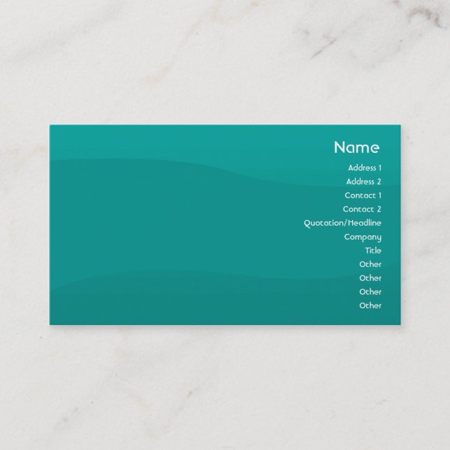 Teal Wave - Business Card (Front)