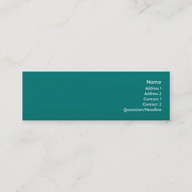 Teal Wave - Skinny Mini Business Card (Front)