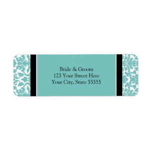 Teal Wedding Custom Return Address Labels