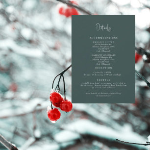 Teal Wedding Details Enclosure Invitation